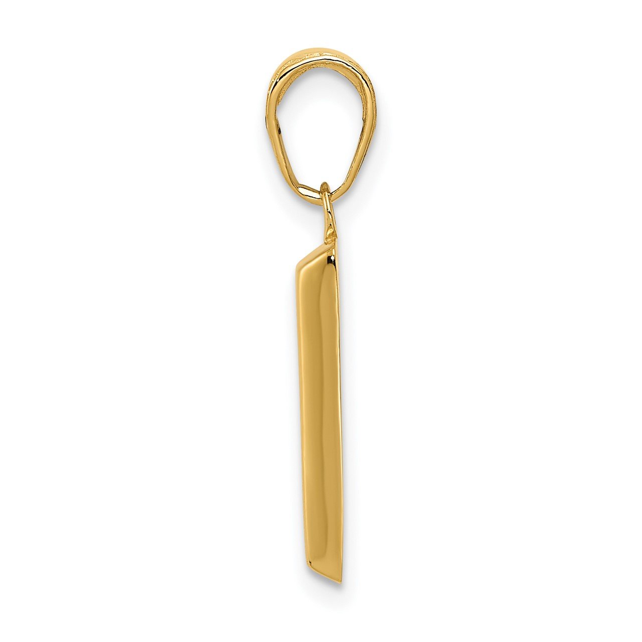 14k 3-D, 14k Gold Bar Pendant-1