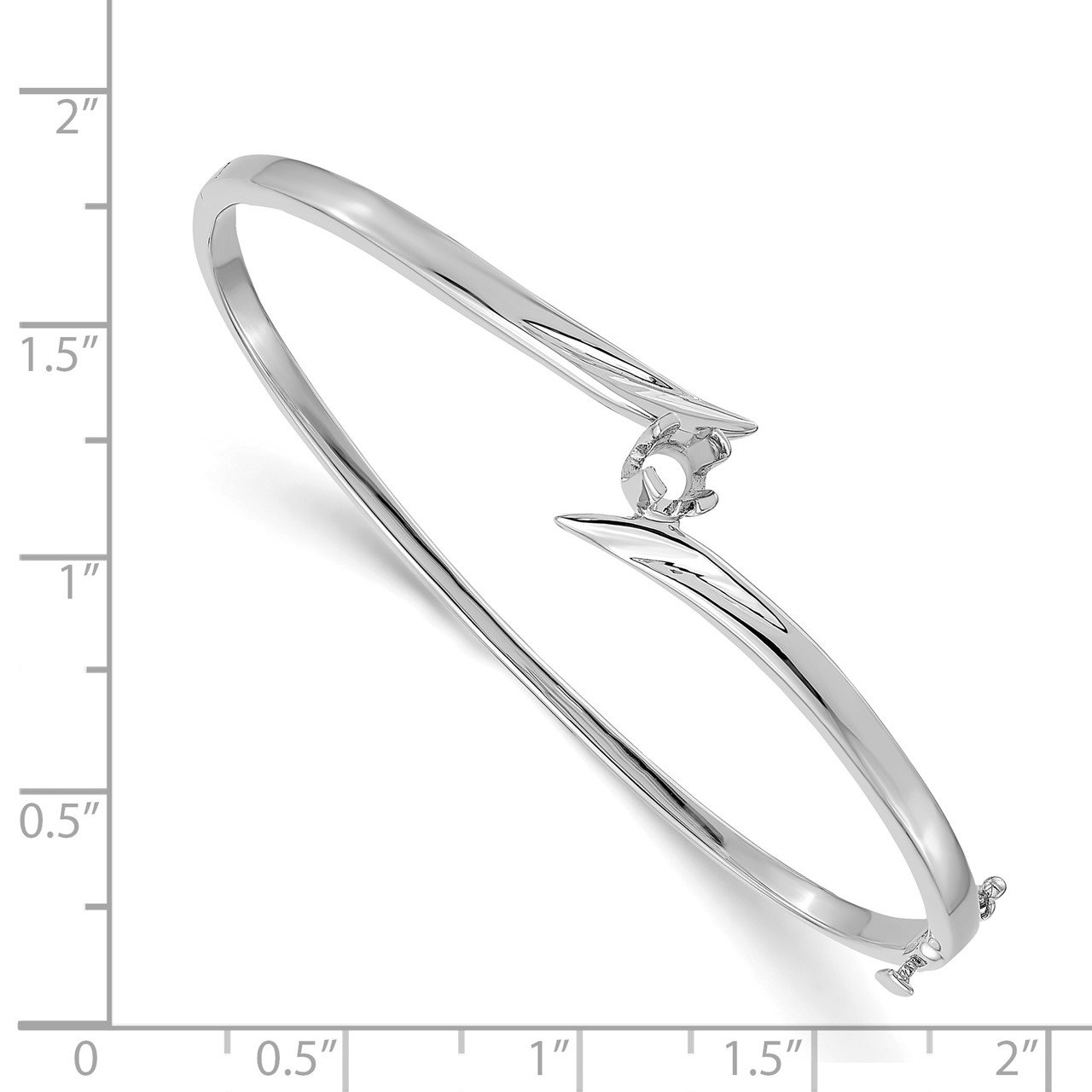 14k White Gold Hinged Bangle Bracelet Mounting-1