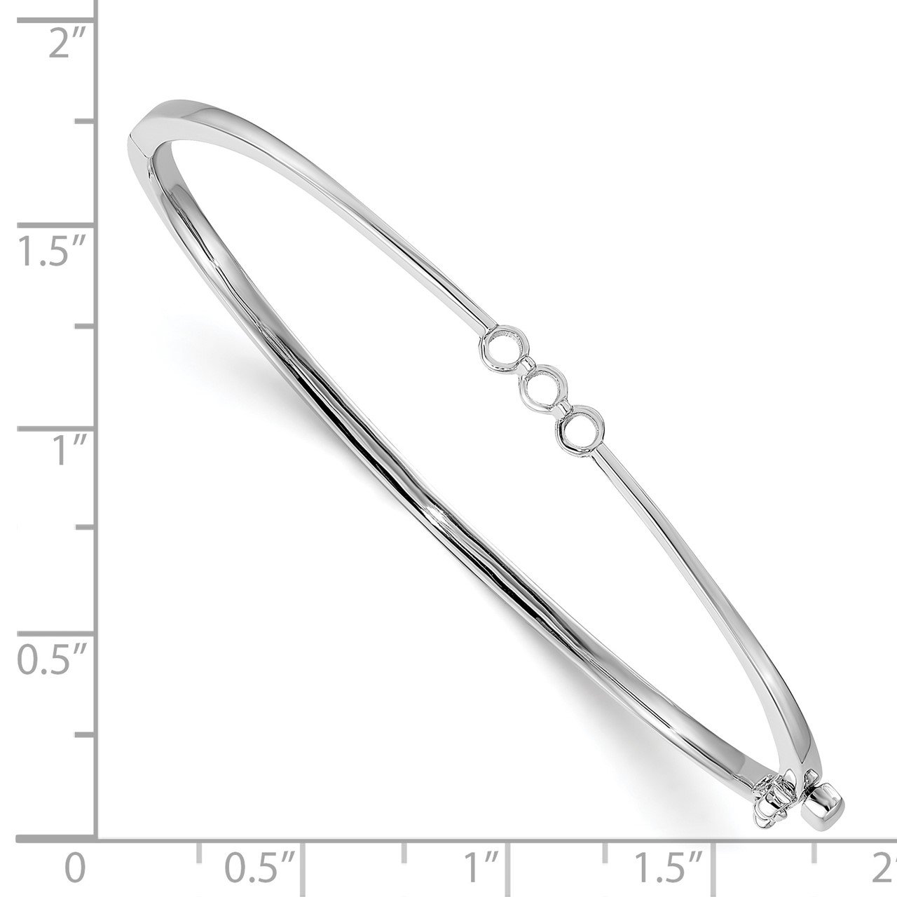 14k White Gold Hinged Bangle Bracelet Mounting-1