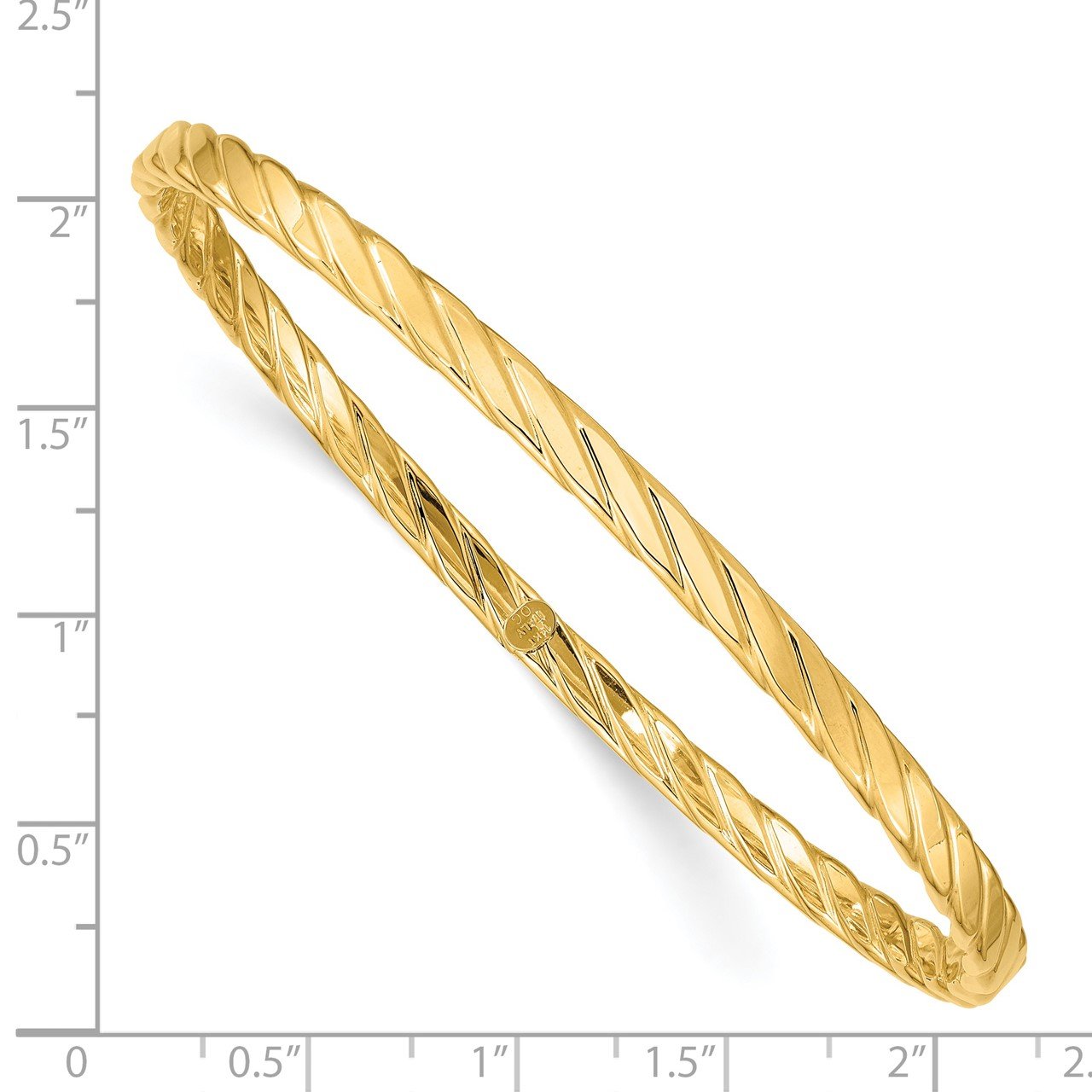 14K 4mm Textured Twist Slip-on Bangle-2