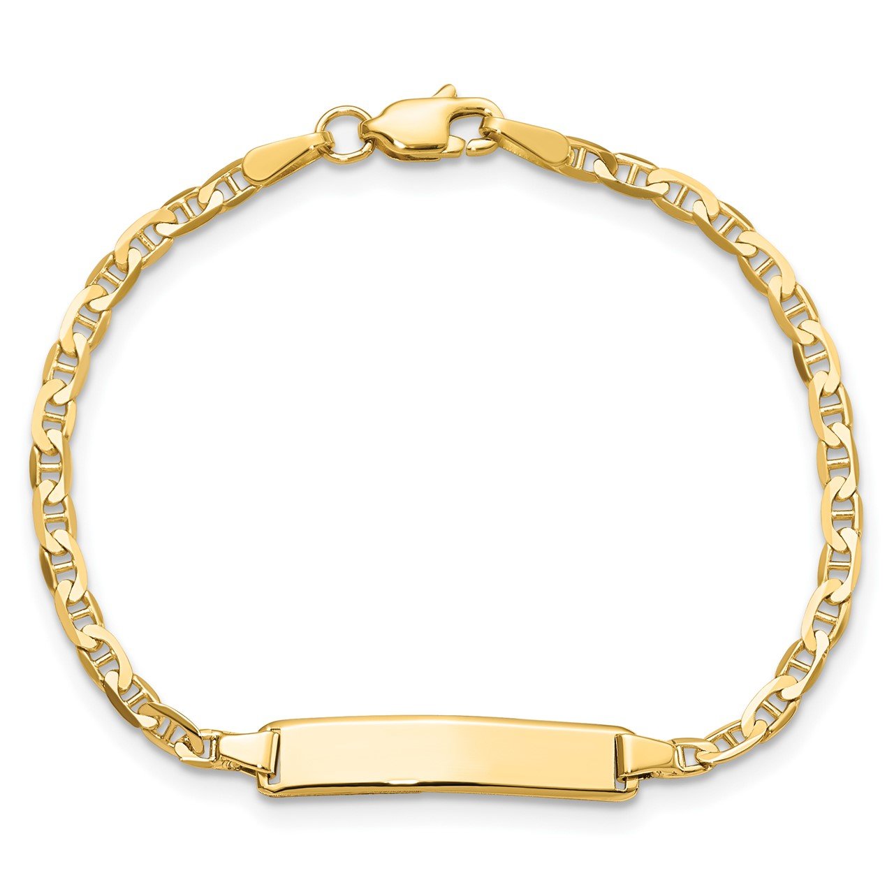 14k Flat Anchor Link ID Bracelet-3