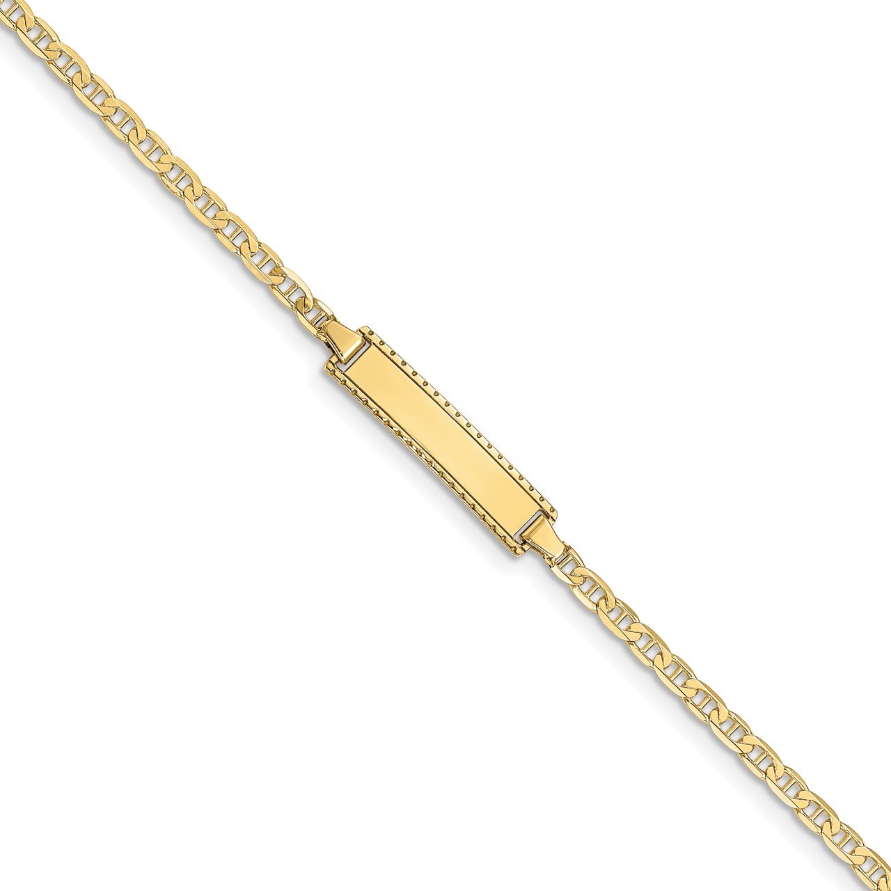 10k Flat Anchor Link ID Bracelet
