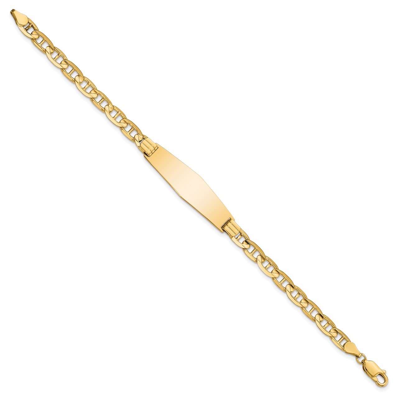 14k Anchor Soft Diamond Shape ID Bracelet-1