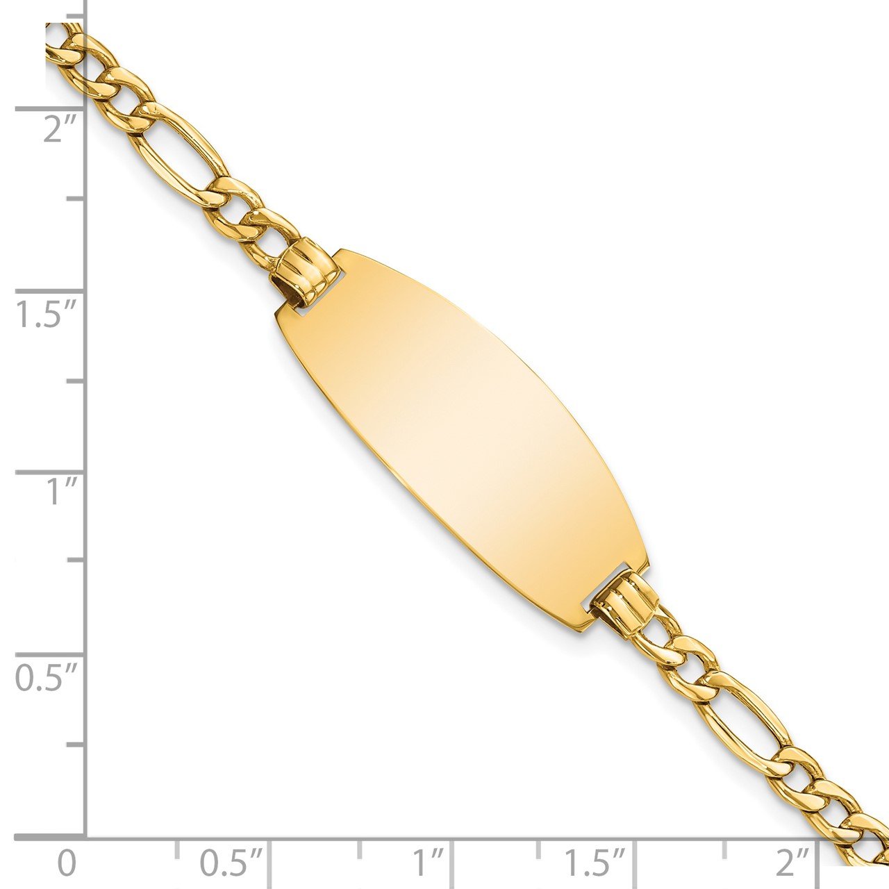 14k Semi-solid Oval Figaro ID Bracelet-2