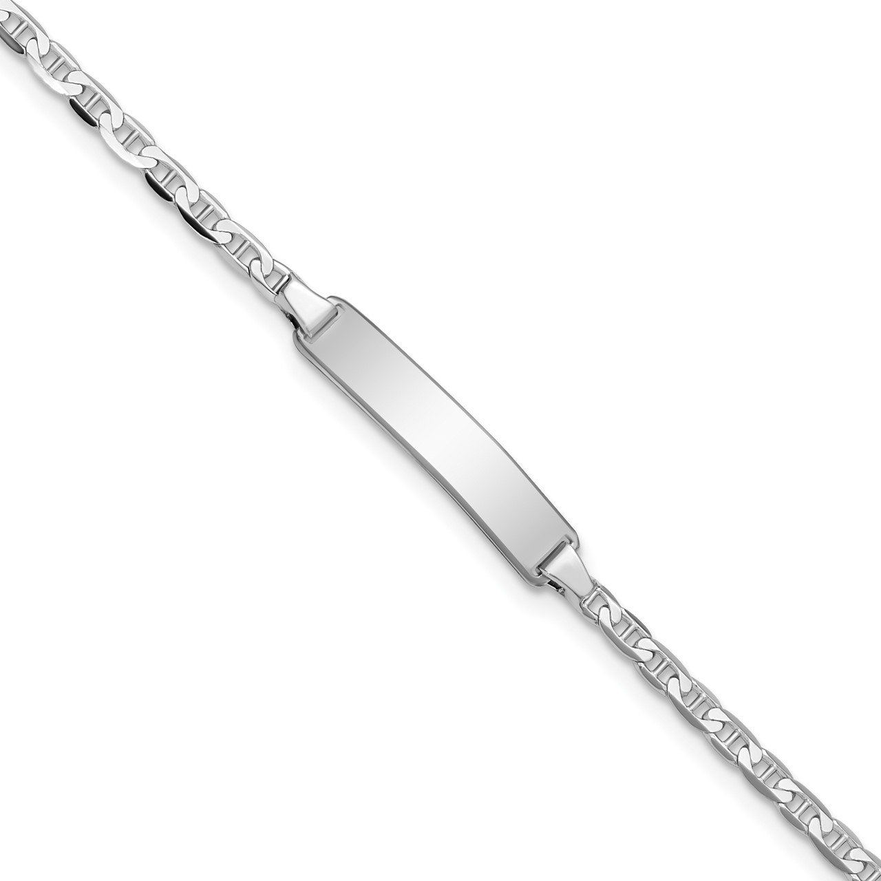 14k WG Anchor Link ID Bracelet
