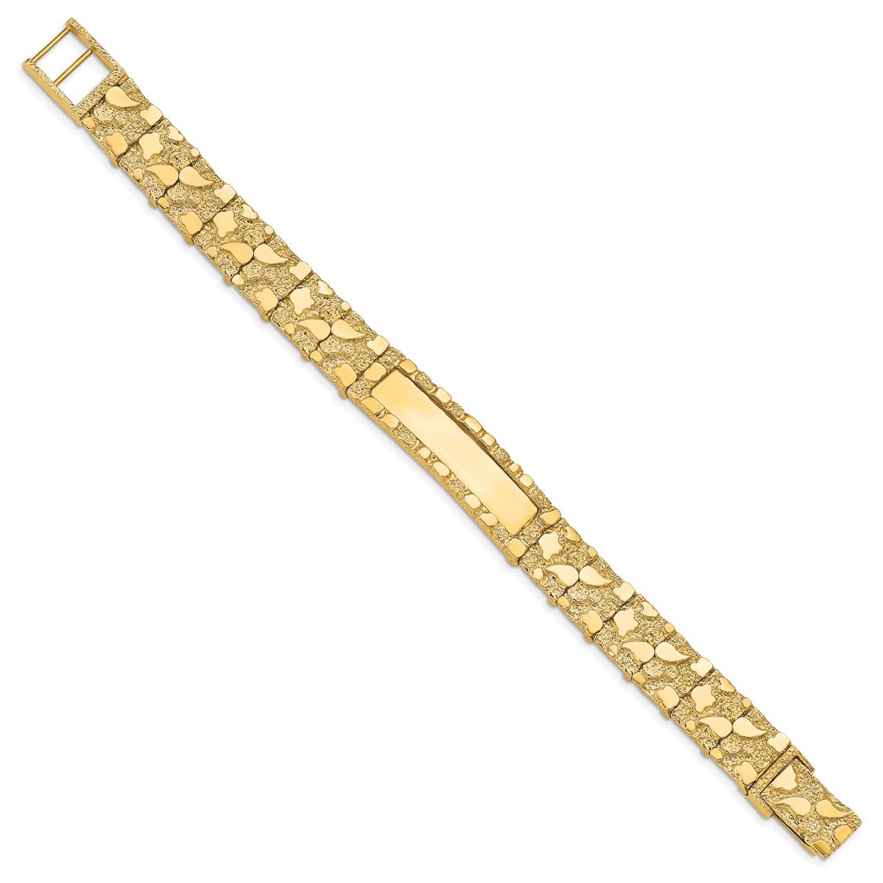 14k 12.0mm Nugget ID Bracelet-1