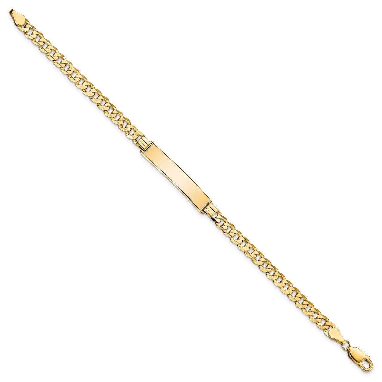 14k Flat Curb Link ID Bracelet | The Gold Store