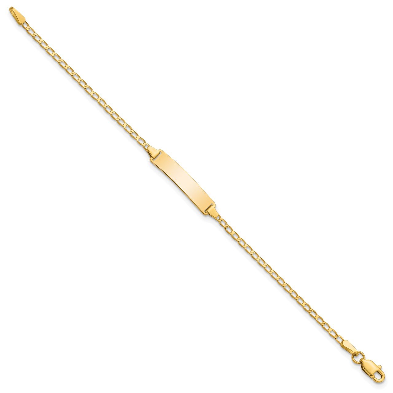 14k Flat Curb Link ID Bracelet-1