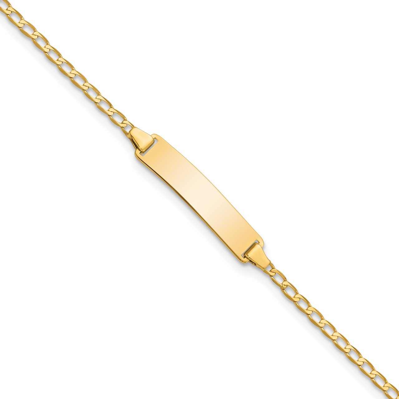 14k Flat Curb Link ID Bracelet