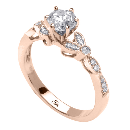 14K White Gold Natural Diamond Engagement Ring-1
