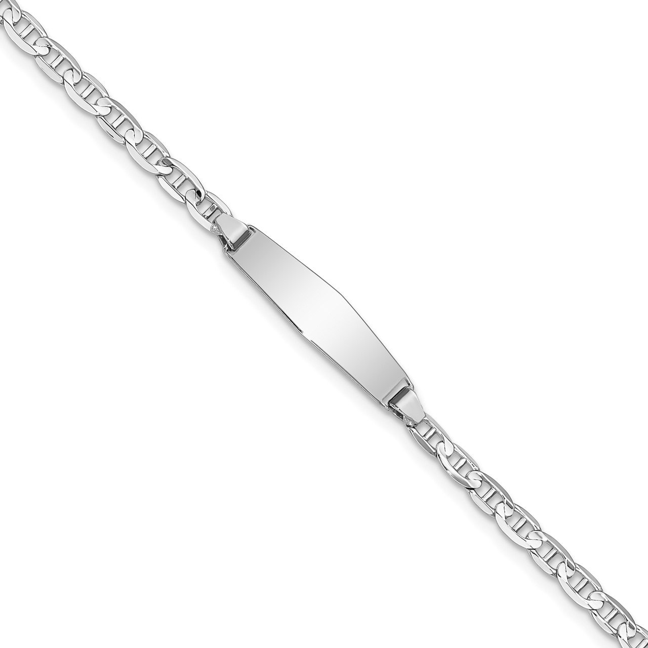 14k WG Soft Diamond Shape Anchor Link ID Bracelet