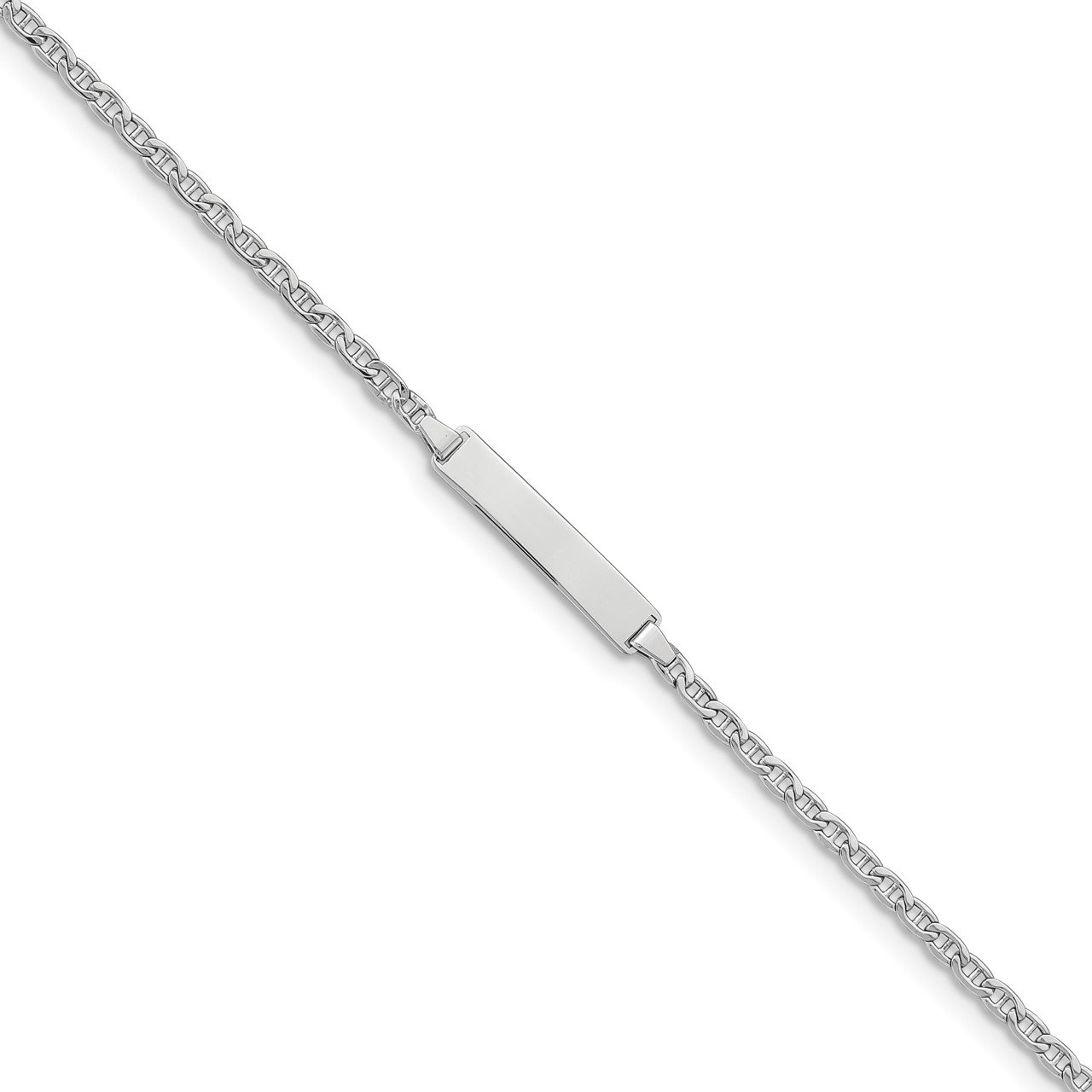 14k WG Semi-Solid Anchor Link ID Bracelet