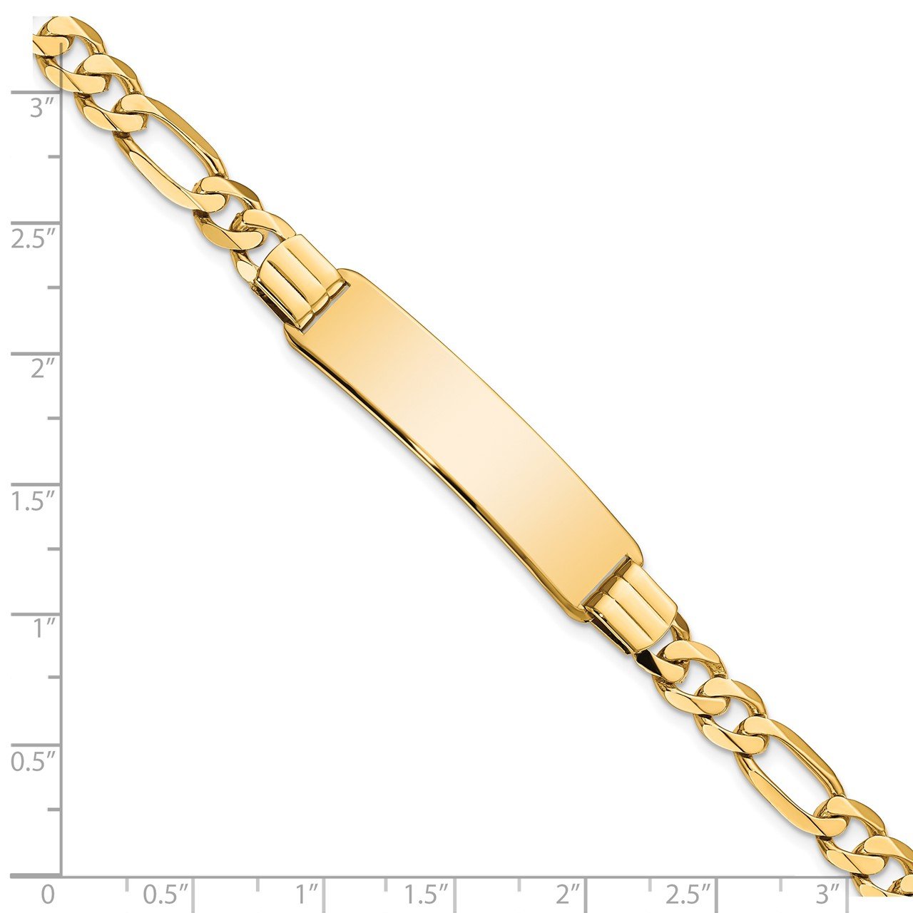 14k Flat Figaro Link ID Bracelet-2