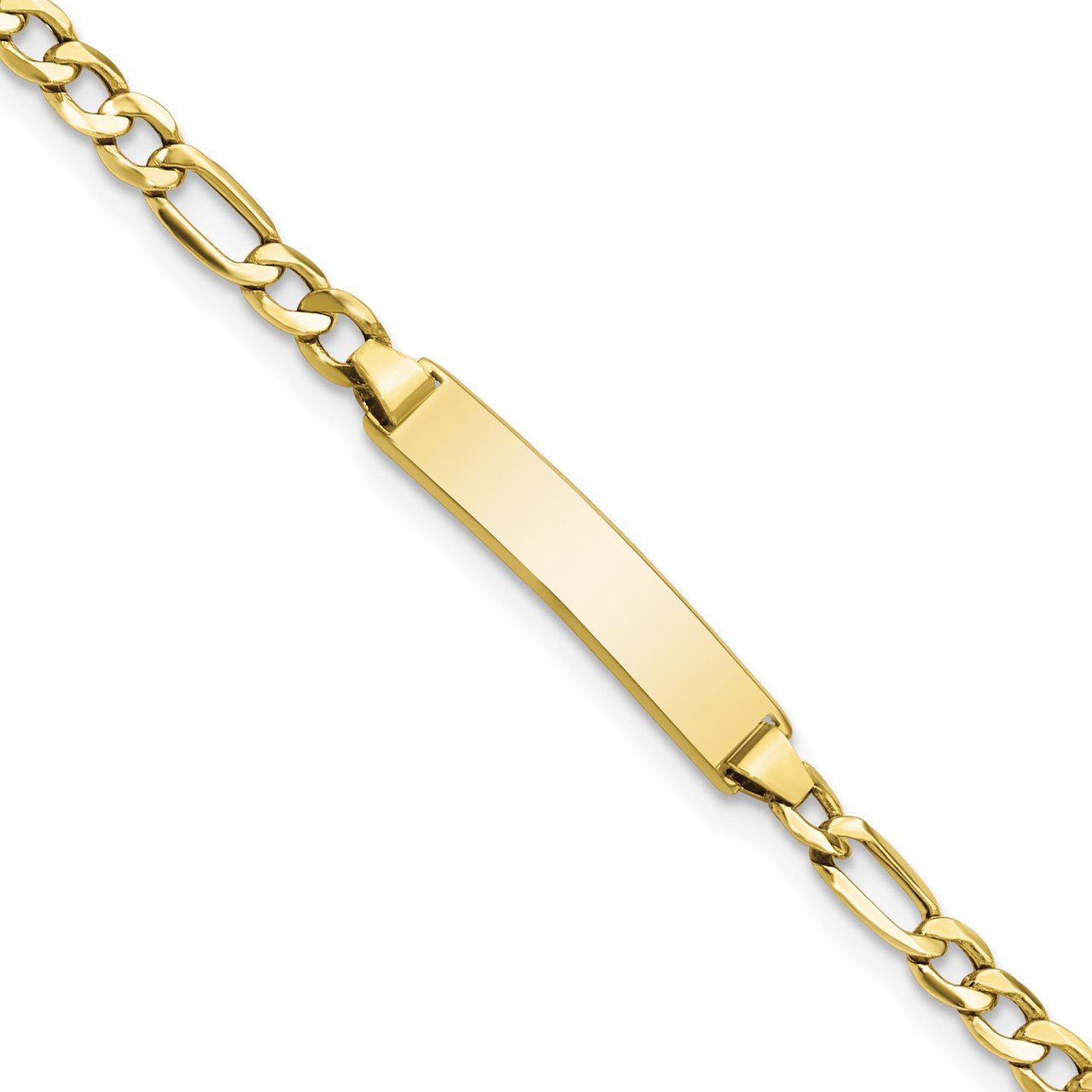 10k Semi-solid Figaro Link ID Bracelet | The Gold Store