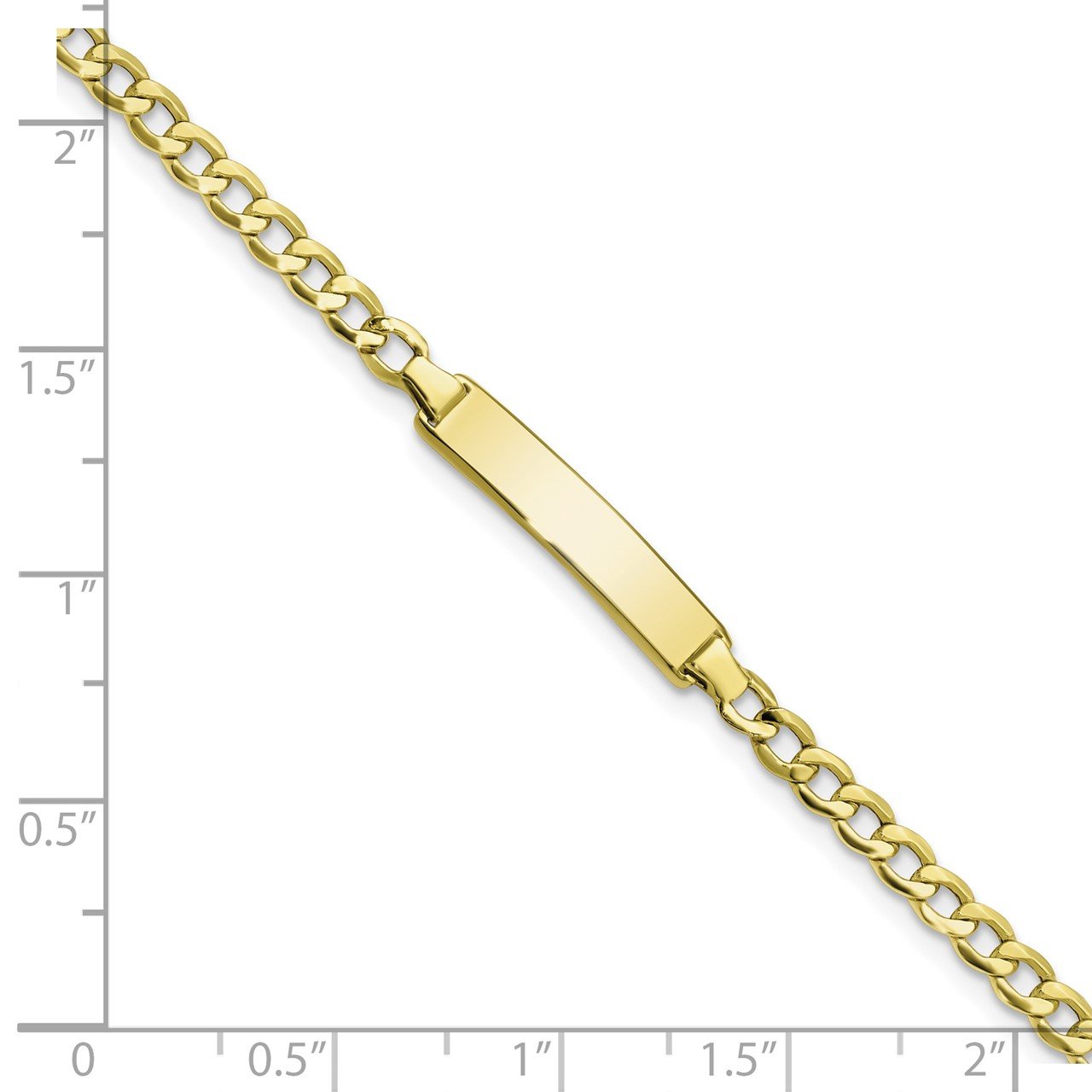 10k Semi-solid Curb Link ID Bracelet-2