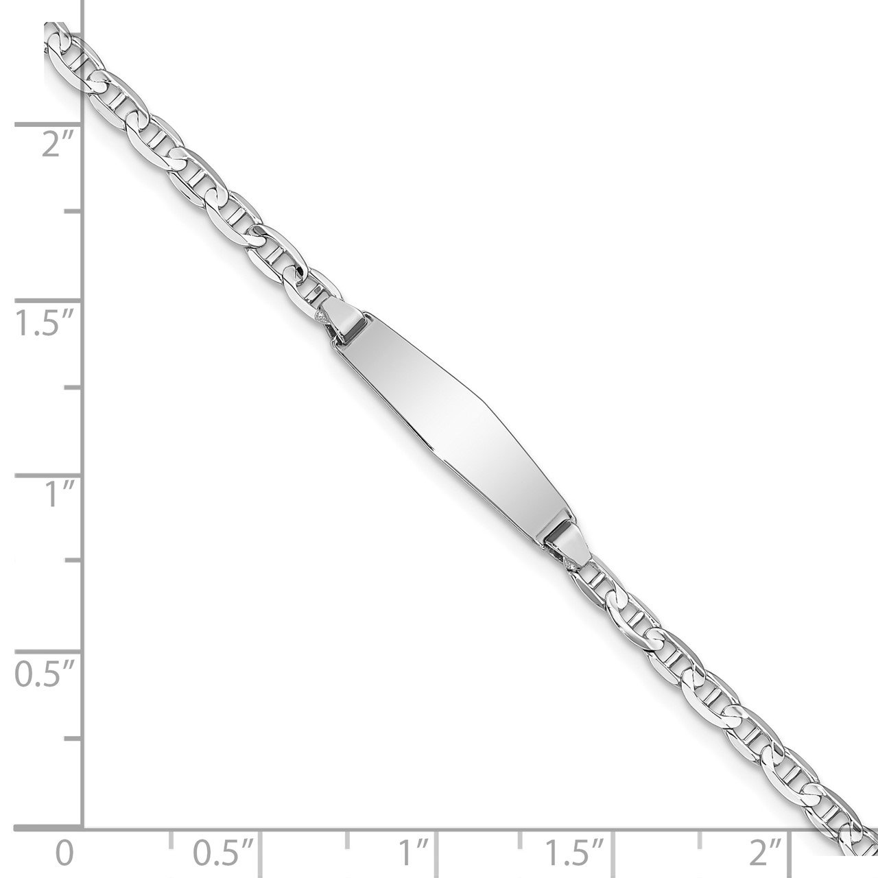 14k WG Soft Diamond Shape Anchor Link ID Bracelet-2