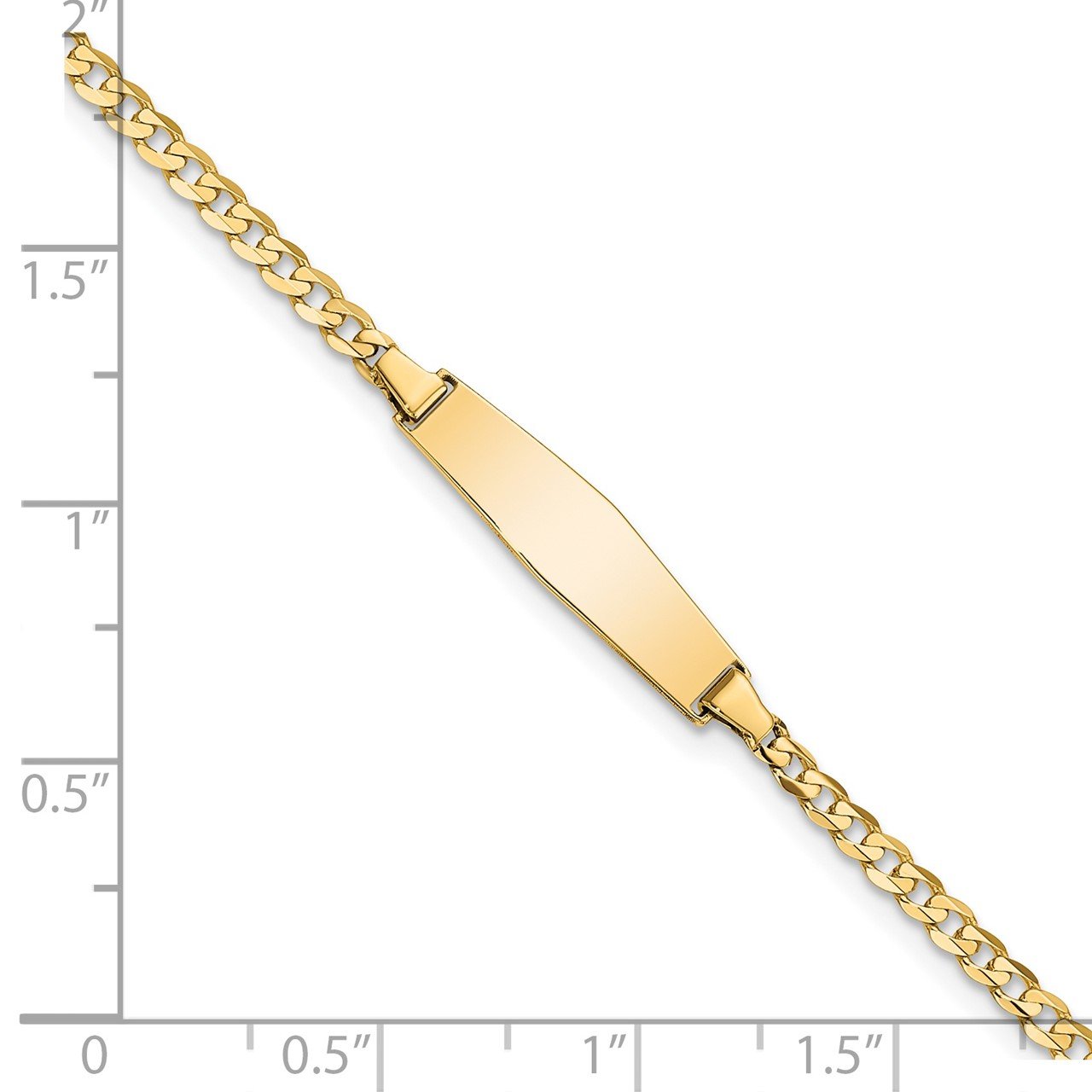 14k Soft Diamond Shape Curb Link ID Bracelet-2