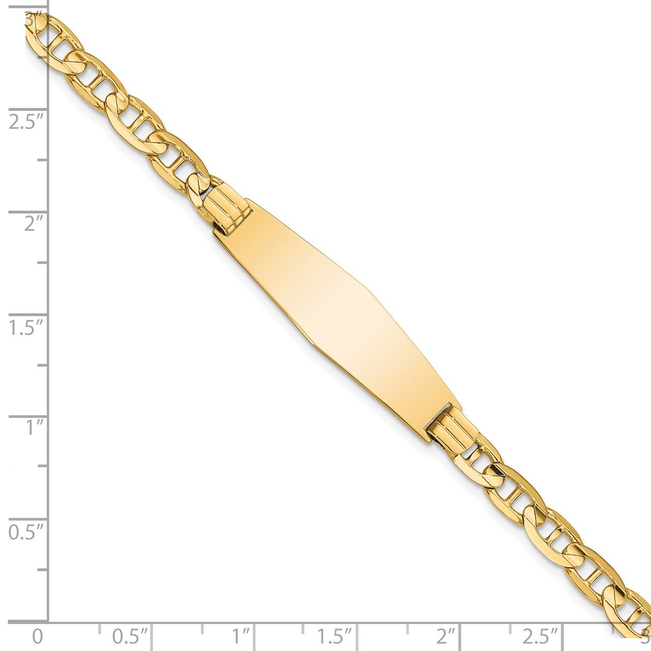 14k Anchor Soft Diamond Shape ID Bracelet-2