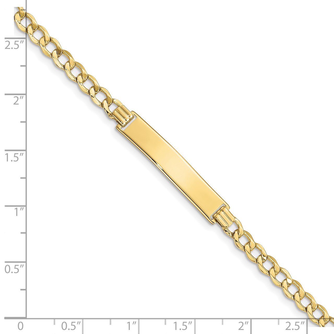 10k Semi-solid Curb Link ID Bracelet-2