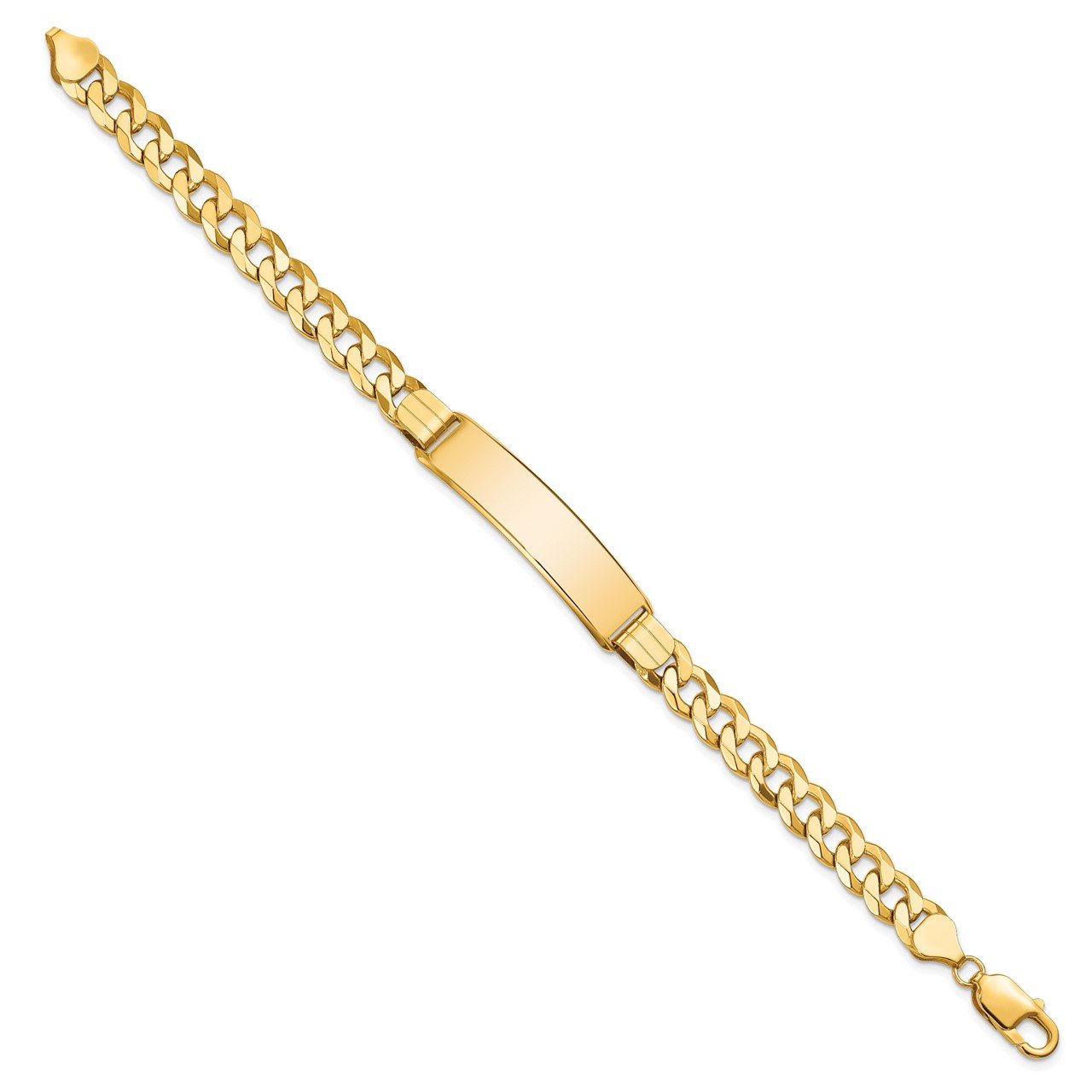 14k Flat Curb Link ID Bracelet-1