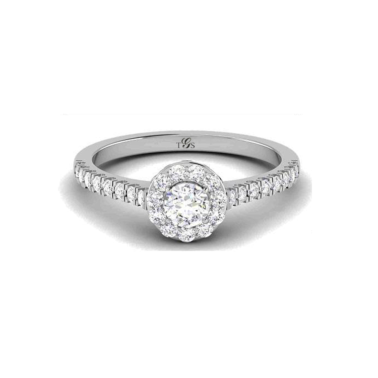 14K White Gold Diamond Engagement Ring-2