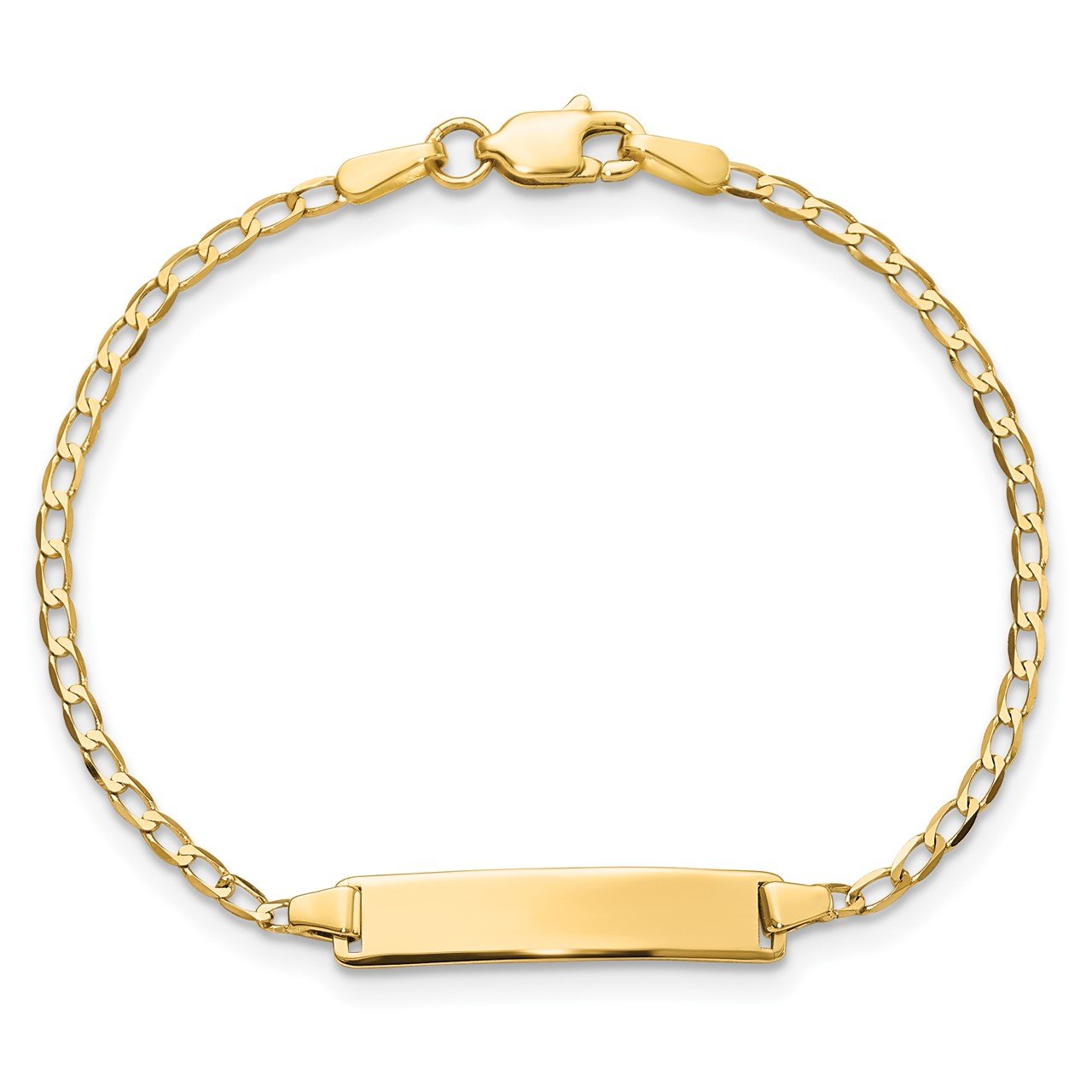 14k Flat Curb Link ID Bracelet-3