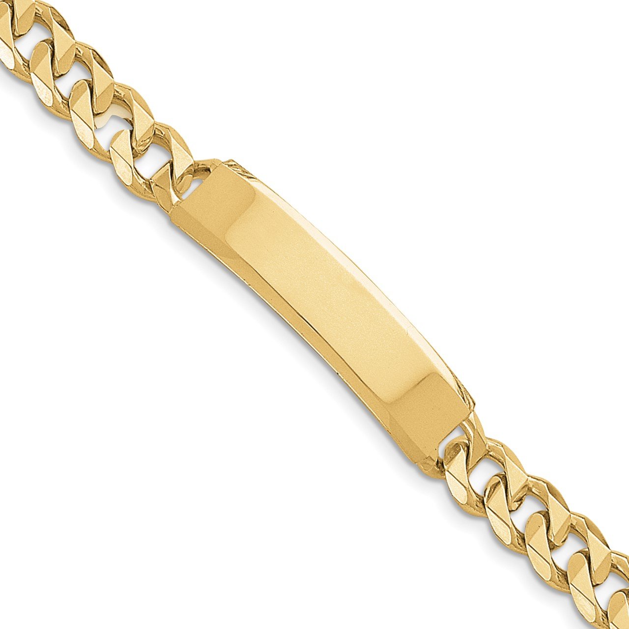 14k Hand-polished Curb Link ID Bracelet