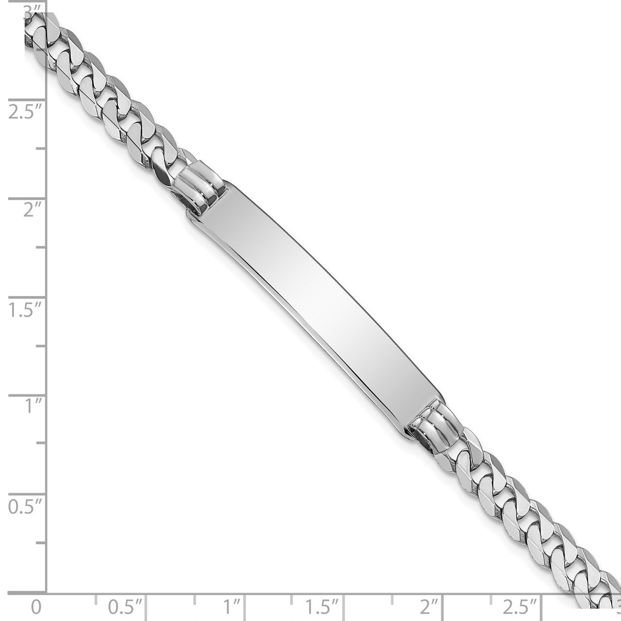 14k WG Flat Curb Link ID Bracelet-2
