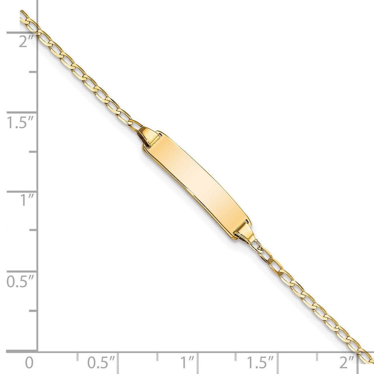 14k Flat Curb Link ID Bracelet-2