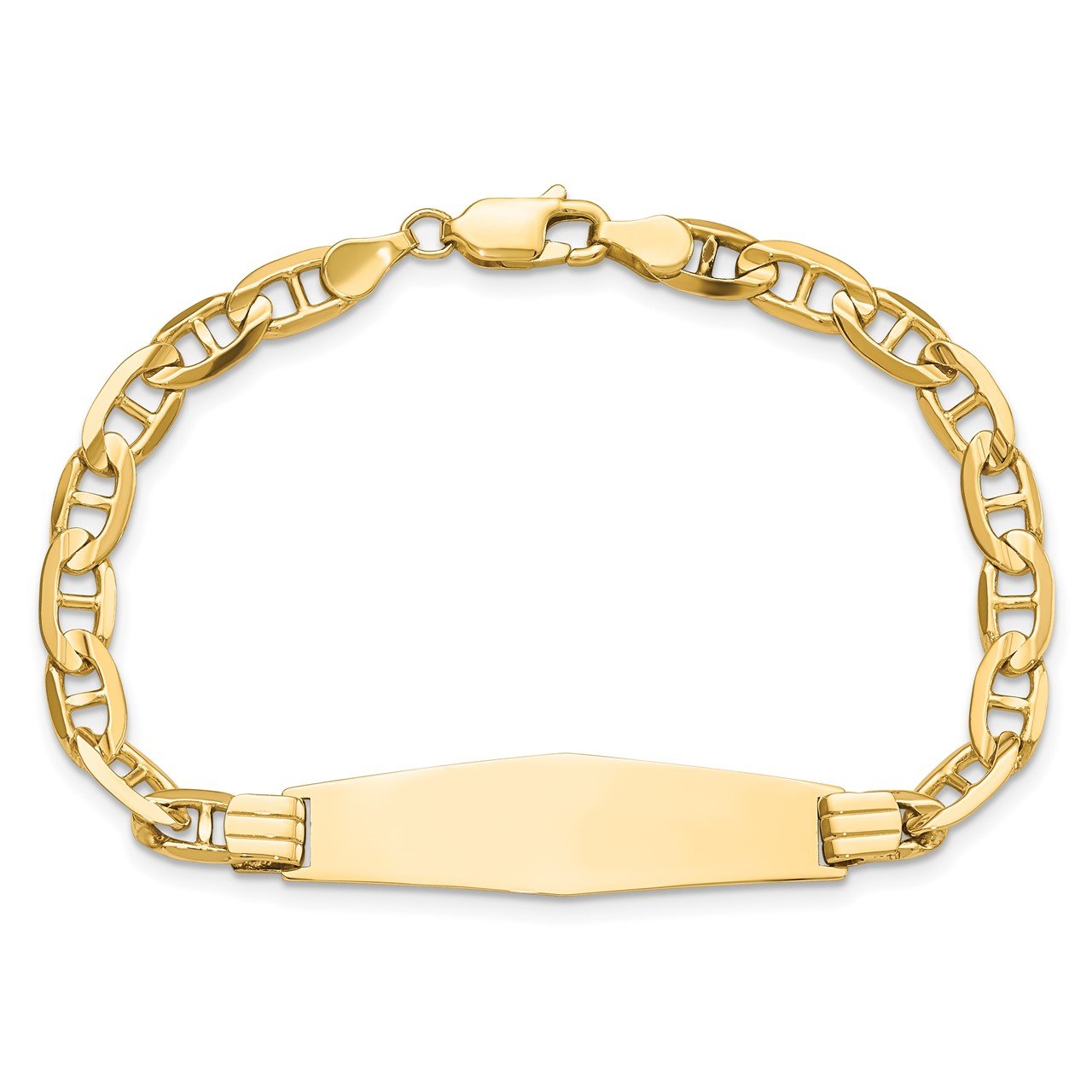 14k Anchor Soft Diamond Shape ID Bracelet-3