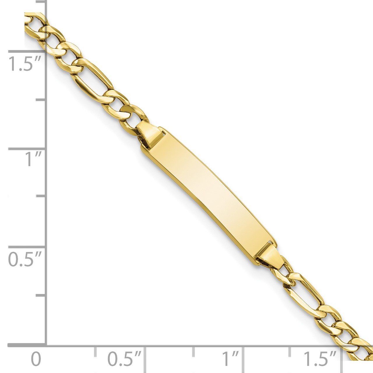 10k Semi-solid Figaro Link ID Bracelet-2
