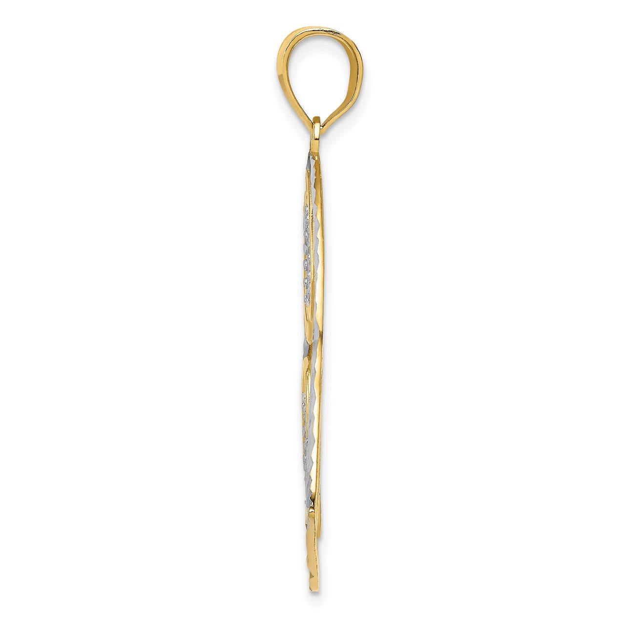 14K with Rhodium Polished Hearts Inside Heart Pendant-1