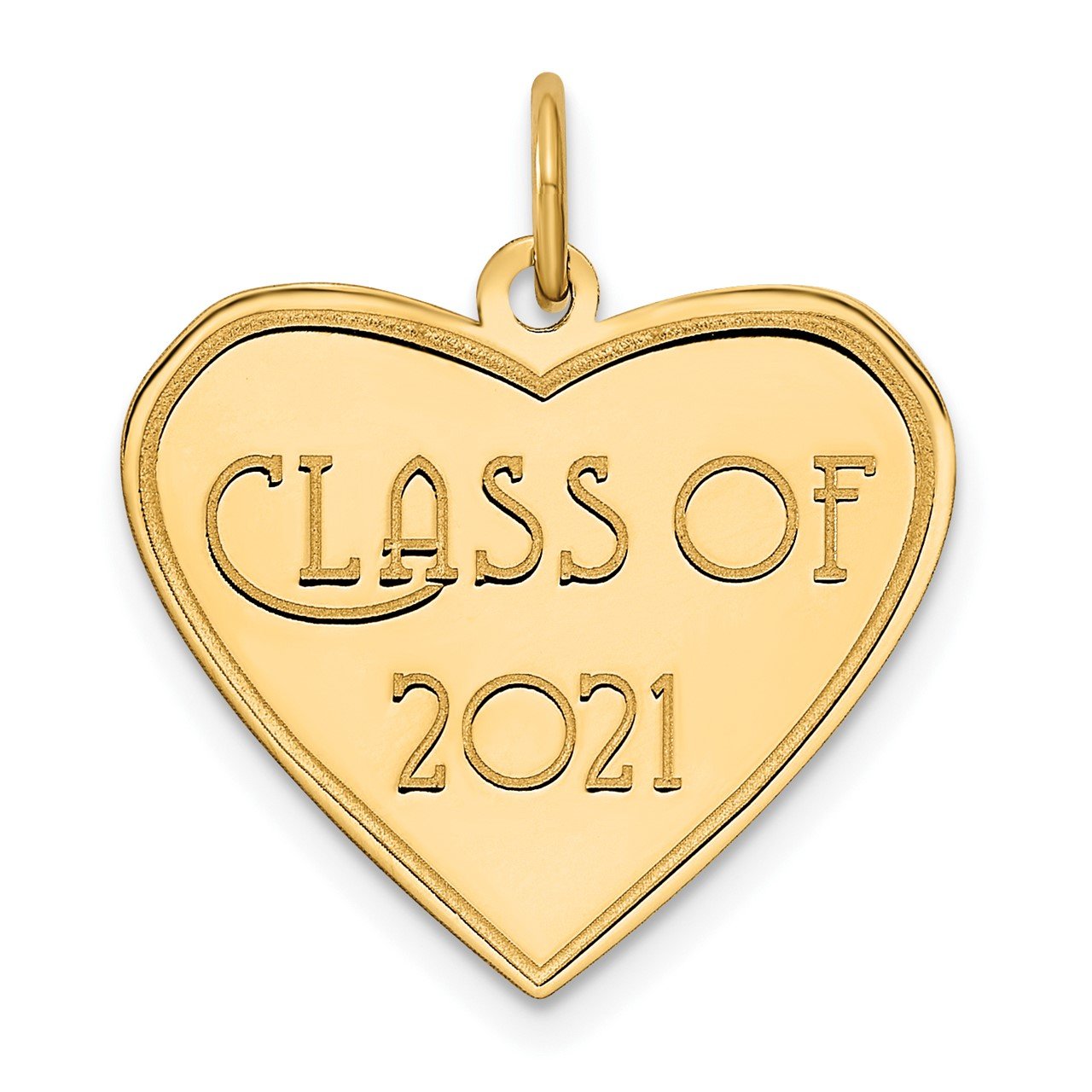14k Class of 2021 Heart Charm