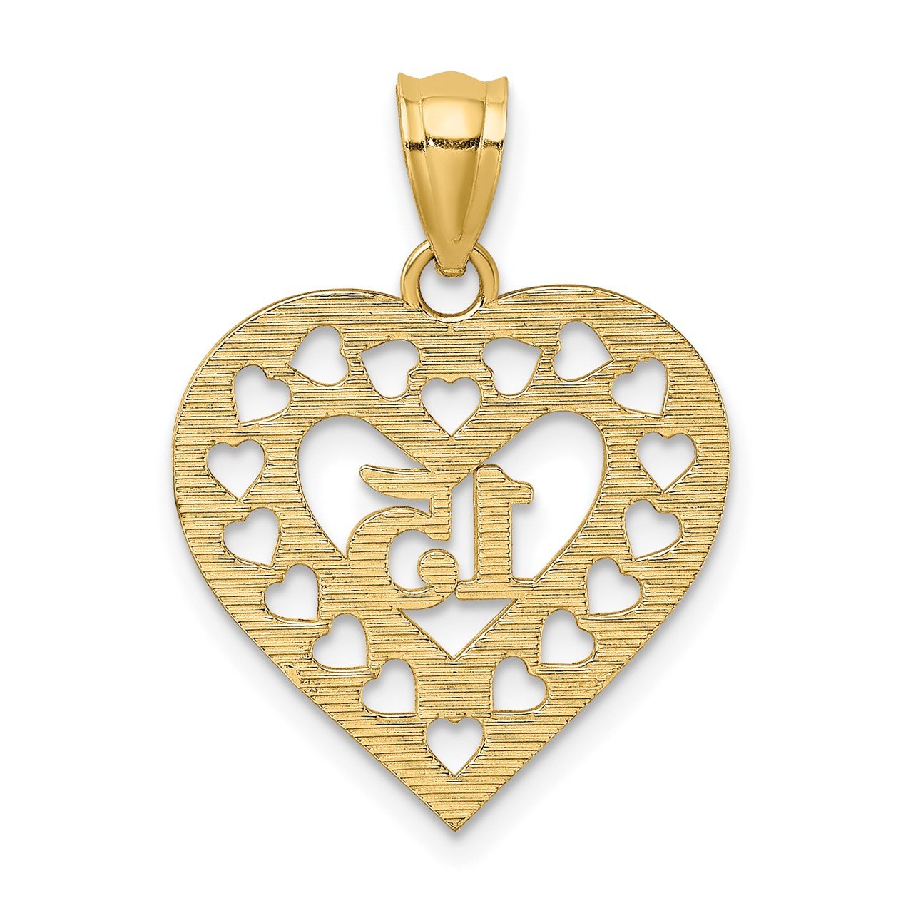 14K 15 in Cut-out Heart charm-2