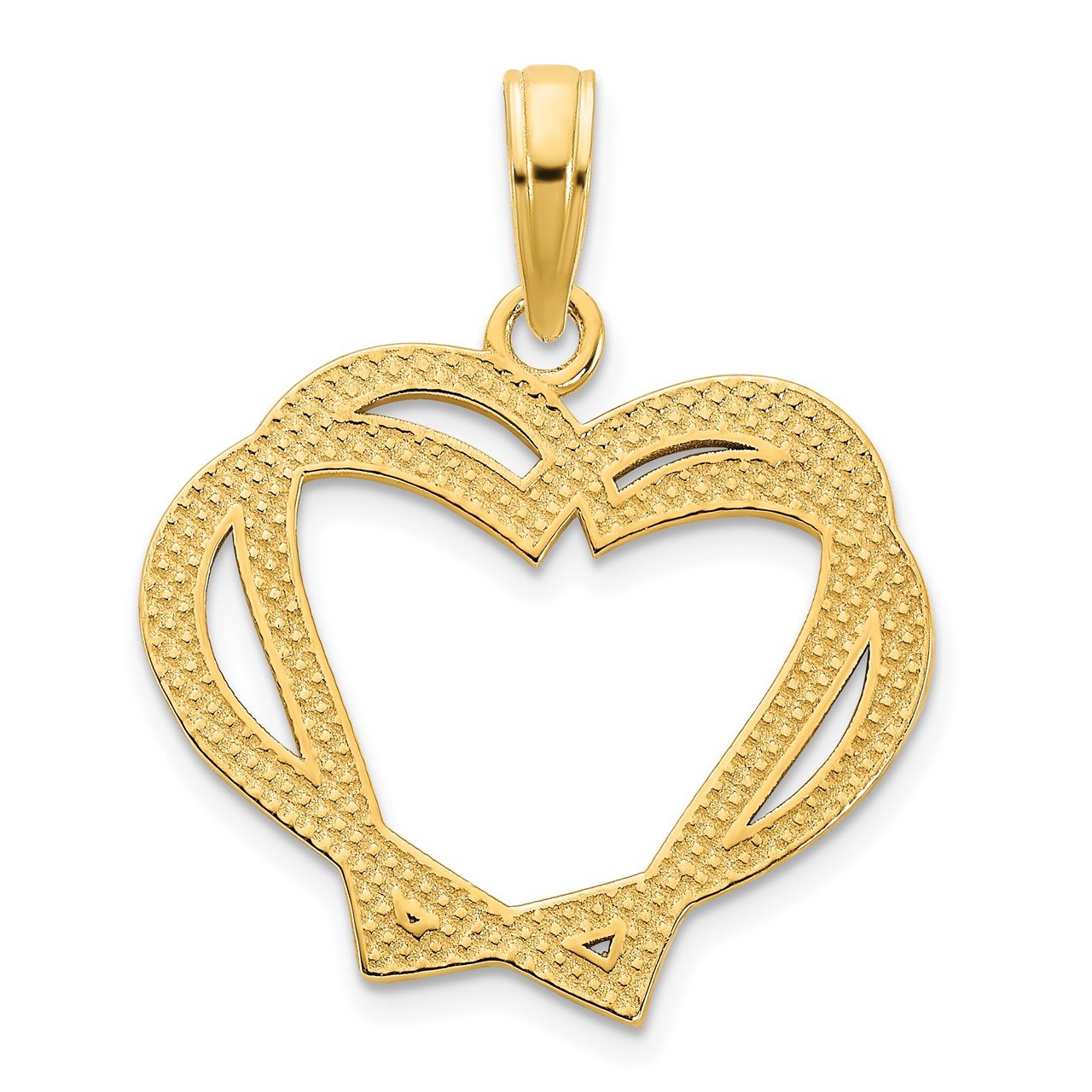 14k Heart in a Heart Pendant-3