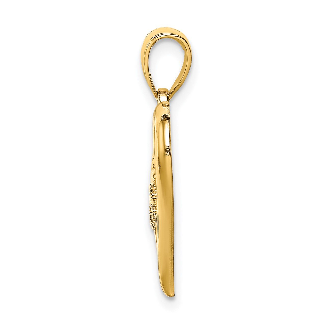 14K Polished MOM Heart Pendant-1