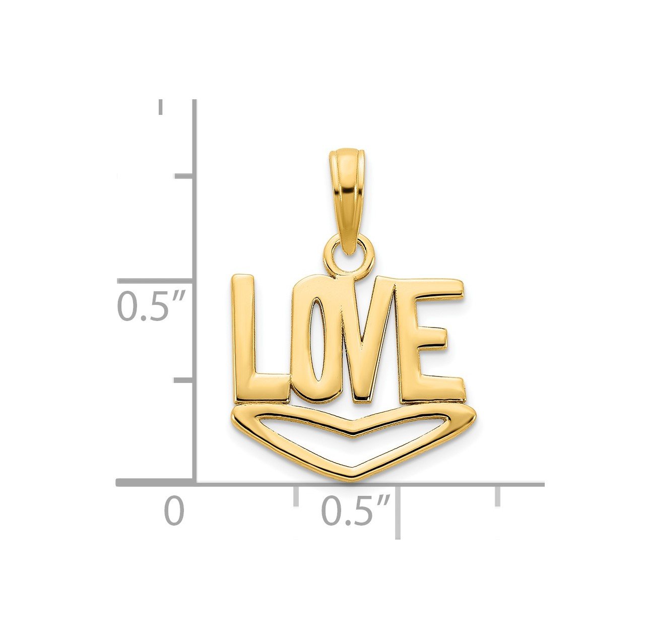 14k LOVE with Heart Pendant-2
