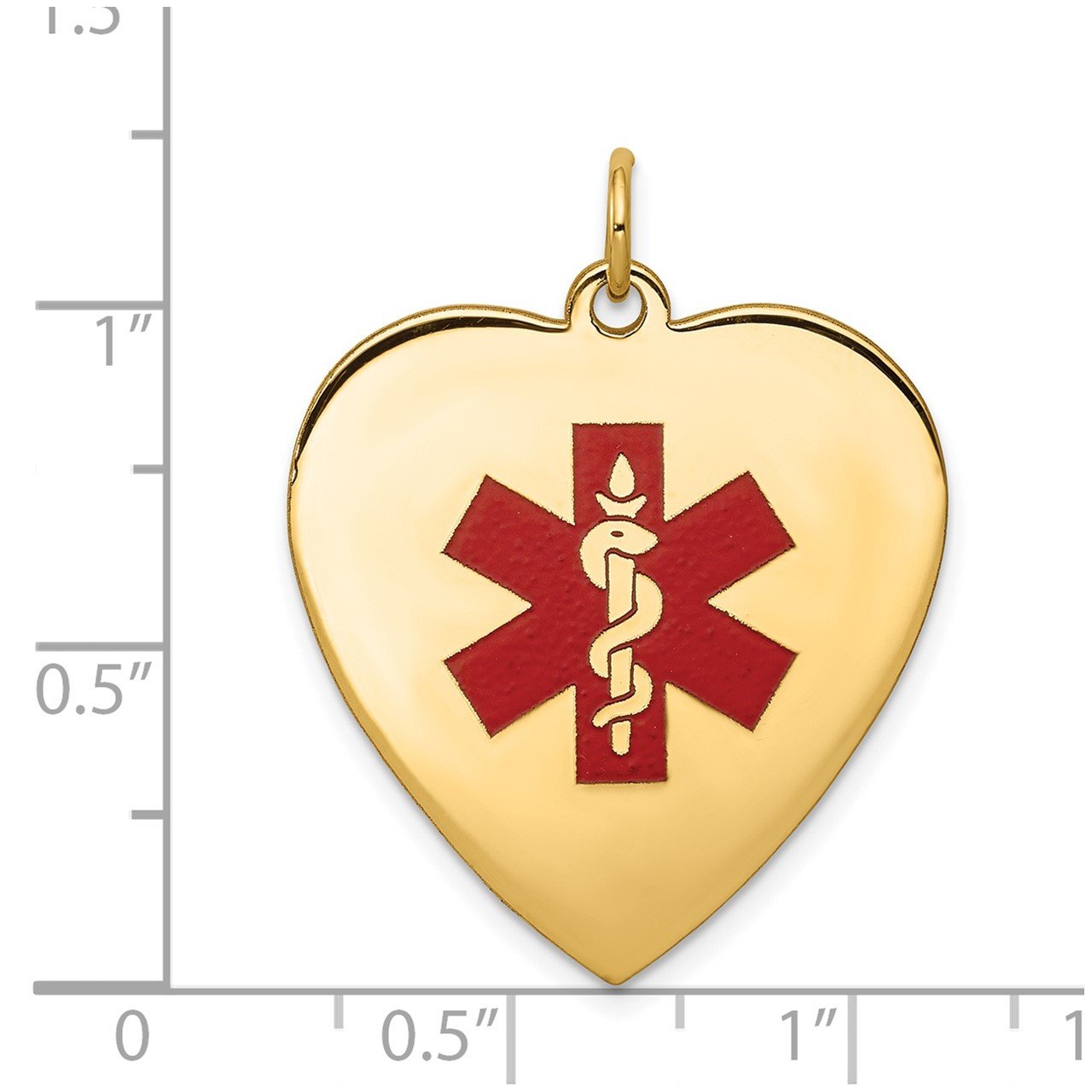 14k Heart-Shaped Enameled Medical Jewelry Pendant-2