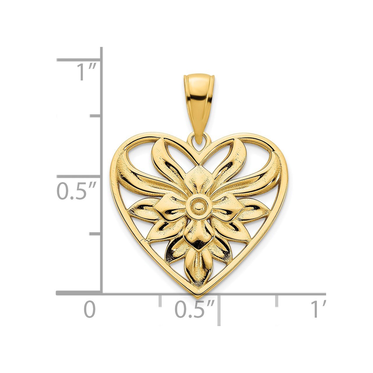 14ky Fancy Heart Pendant-2