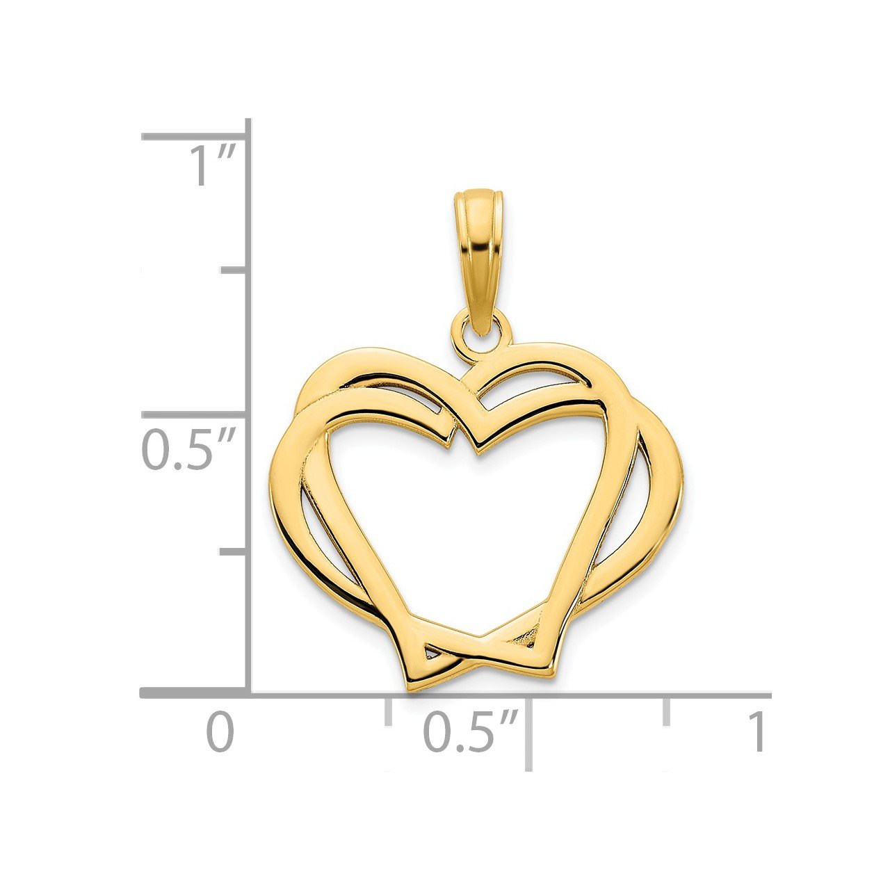 14k Heart in a Heart Pendant-2