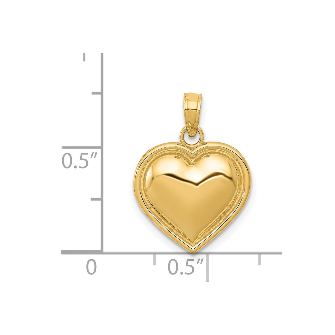 14k Polished Domed Heart Pendant-2