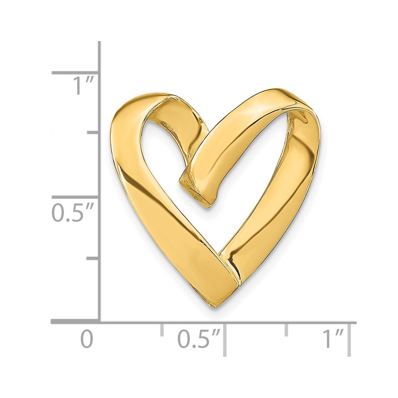 14K Polished Heart Slide-2