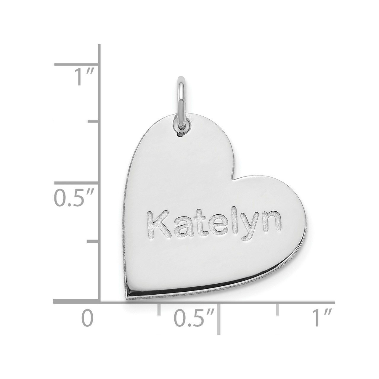 14K White Gold Personalized Heart Charm-1