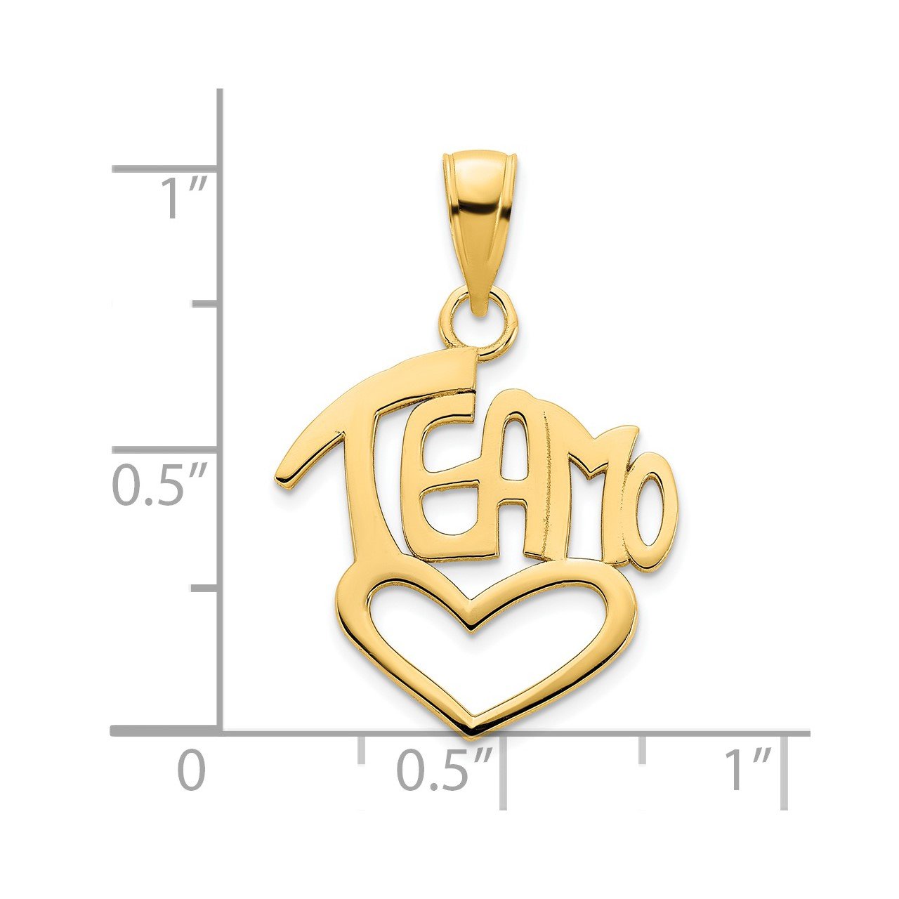 14k Teamo Heart Pendant-2