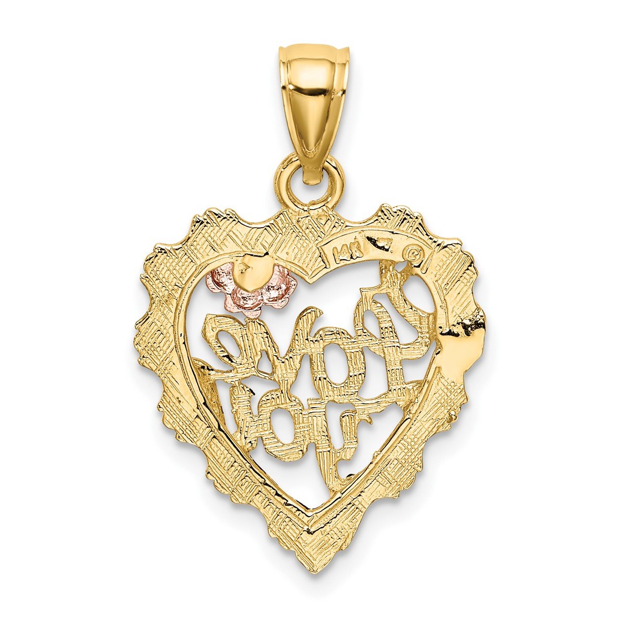 14k Two-tone with White Rhodium Heart I LOVE YOU Charm-3