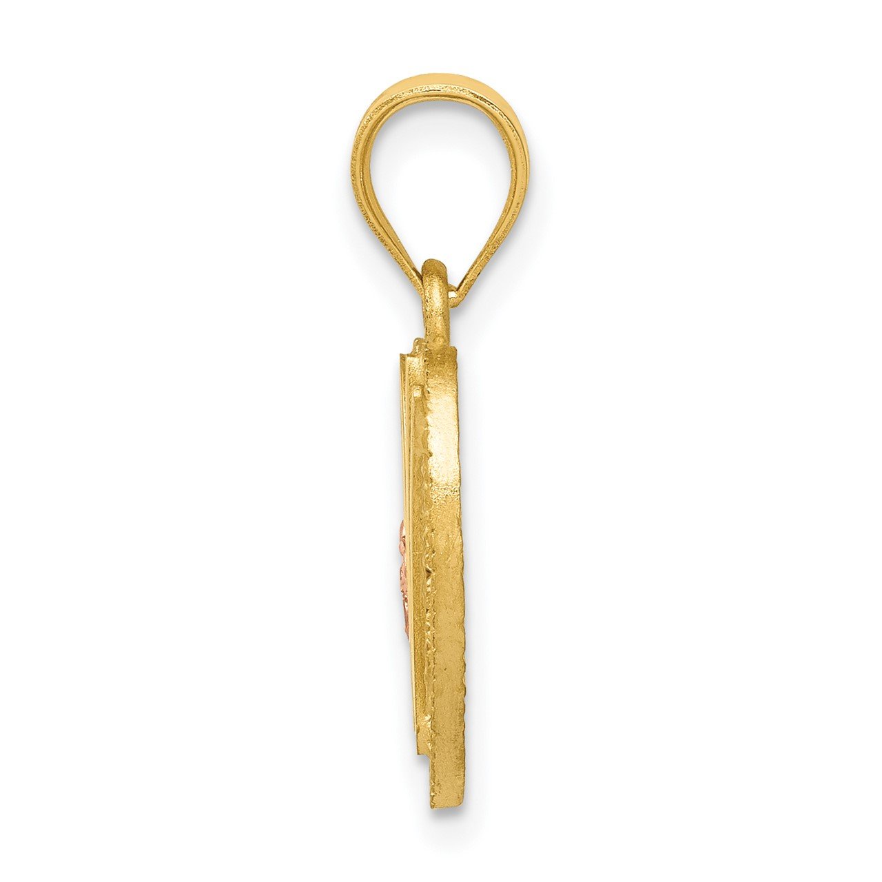 14k Two-Tone Heart Letter W Initial Pendant-1