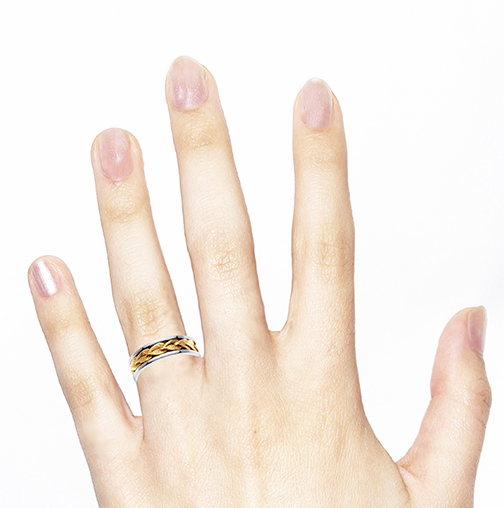 14K Two Tone Gold 7mm Band-1