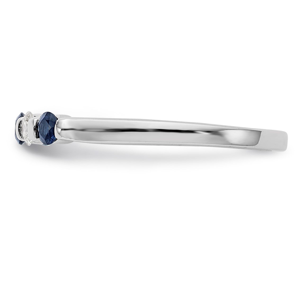 14k White Gold Diamond with Sapphire Band-2
