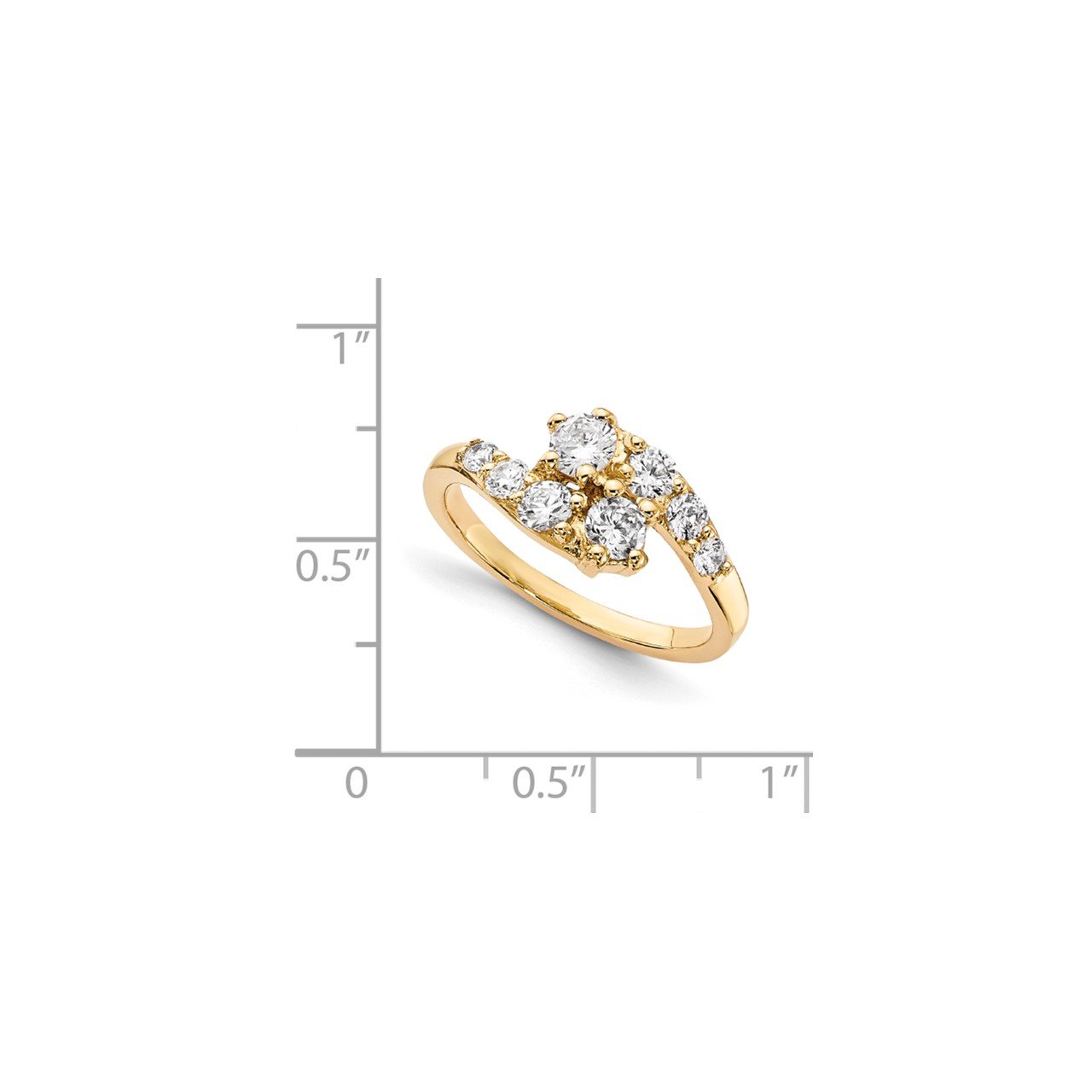 14KY AAA Diamond 2-stone Ring Semi-Mount - 2.6 mm center stones-6