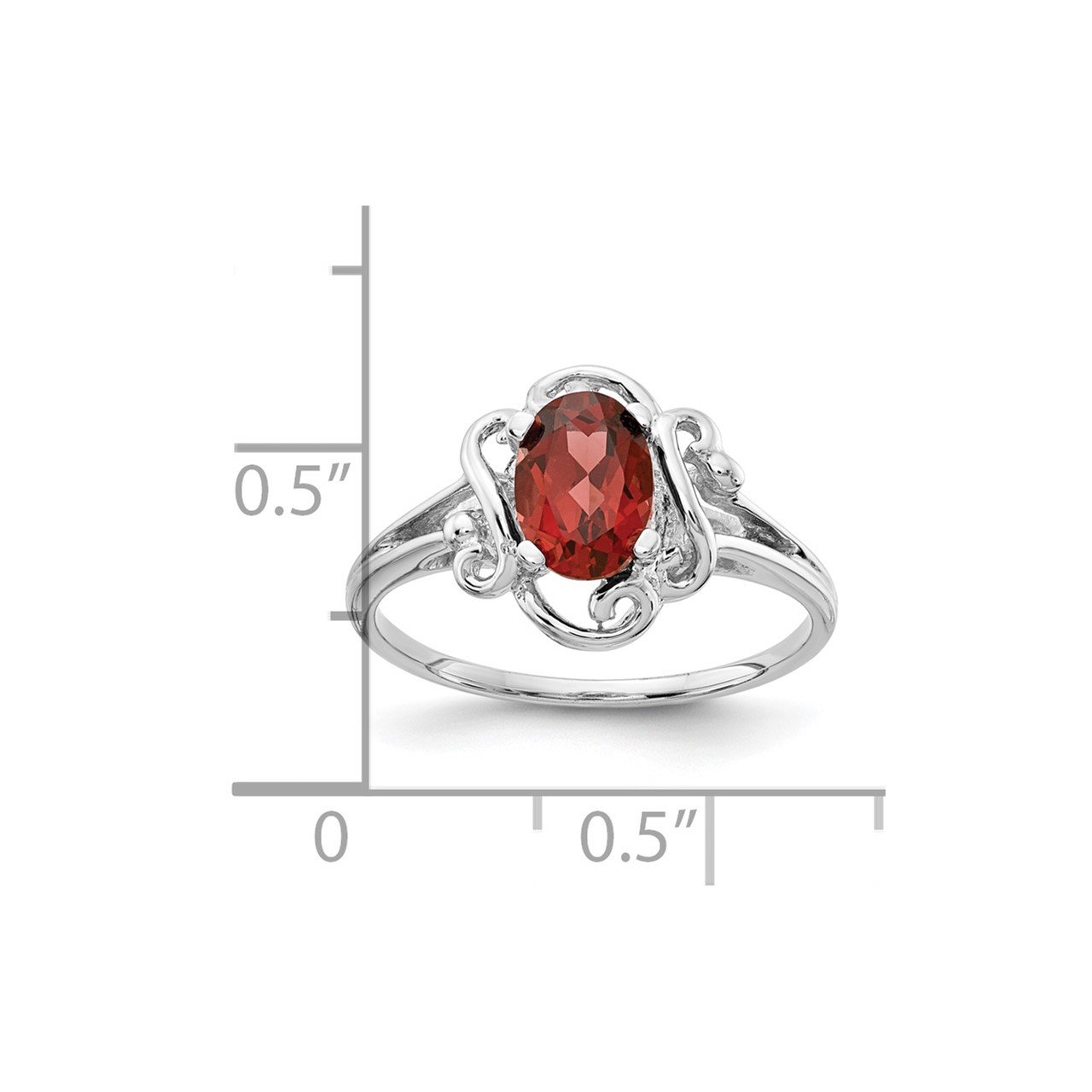 14k White Gold Garnet ring-2